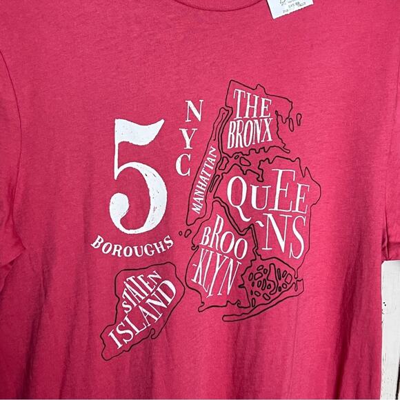 J.Crew Short Sleeve Crewneck Graphic Map of New York Boroughs Sz S NWT - Picture 2 of 6